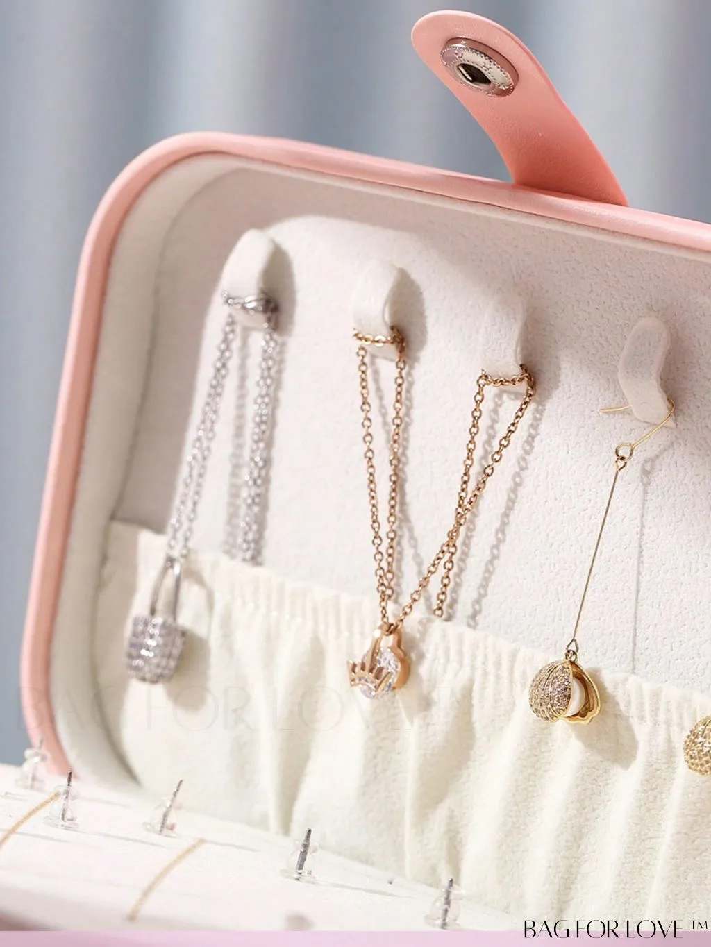 BagForLove - Travel Jewelry Storage Box: Large Capacity for Earrings, Necklace - Ideal Mothers Day Gift