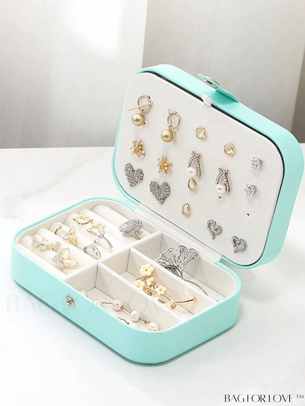 BagForLove - Travel Jewelry Storage Box: Large Capacity for Earrings, Necklace - Ideal Mothers Day Gift