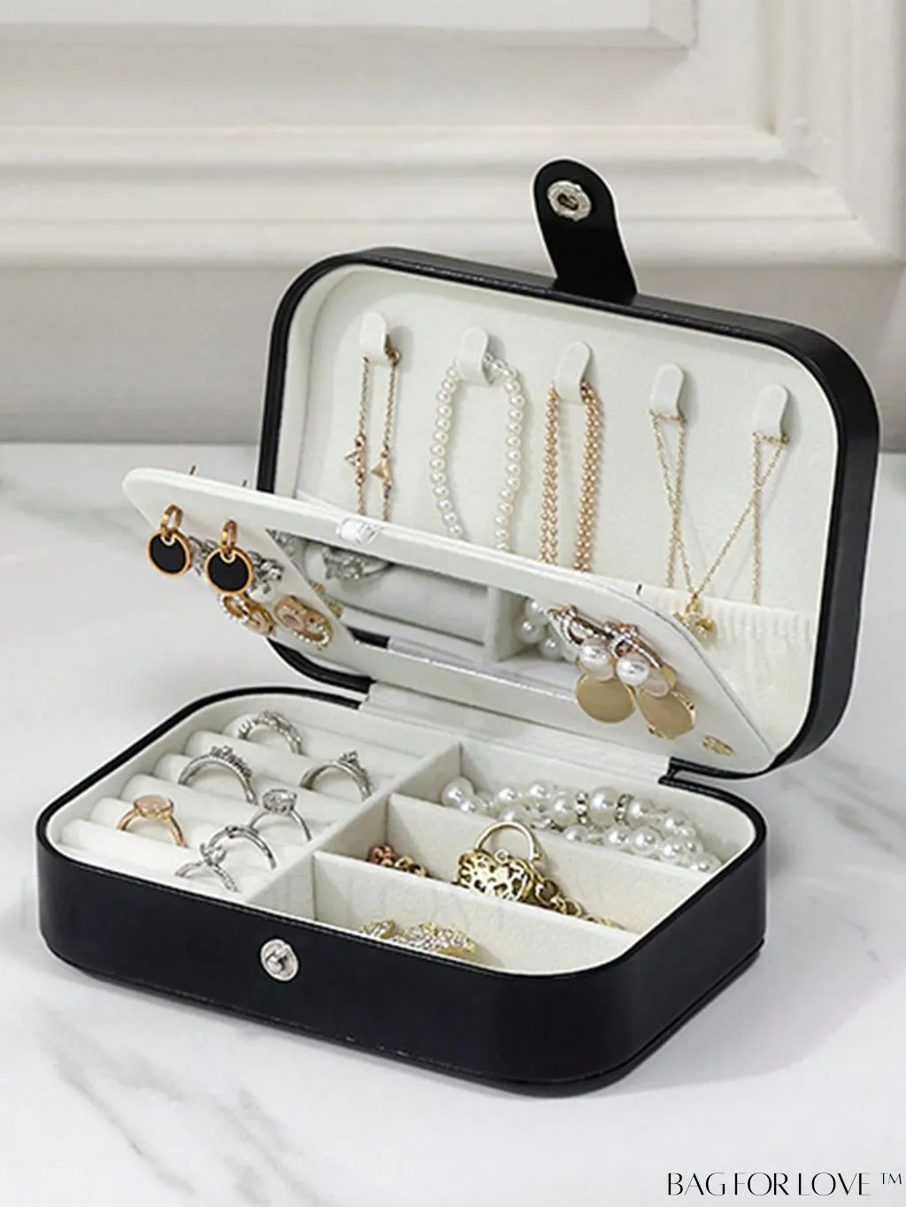 BagForLove - Travel Jewelry Storage Box: Large Capacity for Earrings, Necklace - Ideal Mothers Day Gift