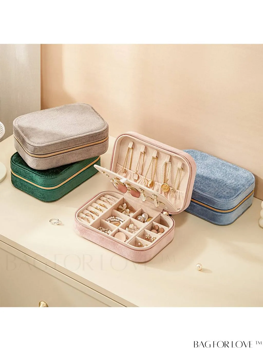 BagForLove - Travel Jewelry Storage Box: Large Capacity for Earrings, Necklace - Ideal Mothers Day Gift