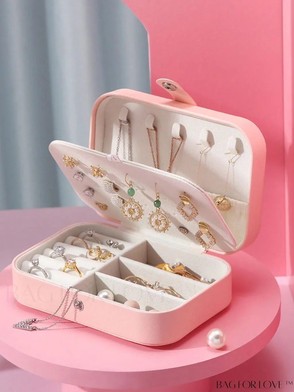 BagForLove - Travel Jewelry Storage Box: Large Capacity for Earrings, Necklace - Ideal Mothers Day Gift
