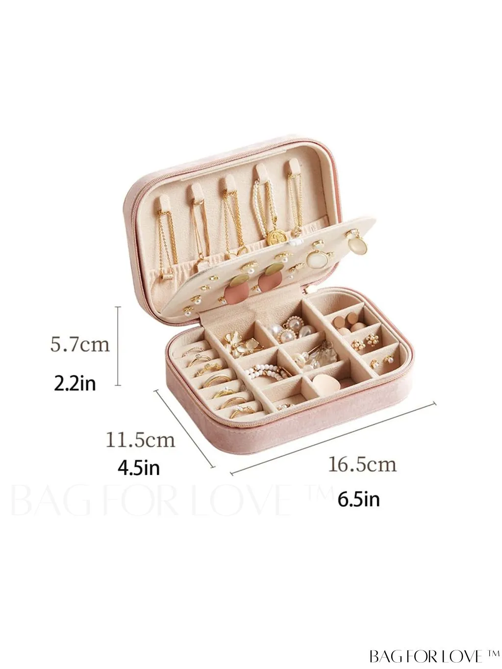 BagForLove - Travel Jewelry Storage Box: Large Capacity for Earrings, Necklace - Ideal Mothers Day Gift