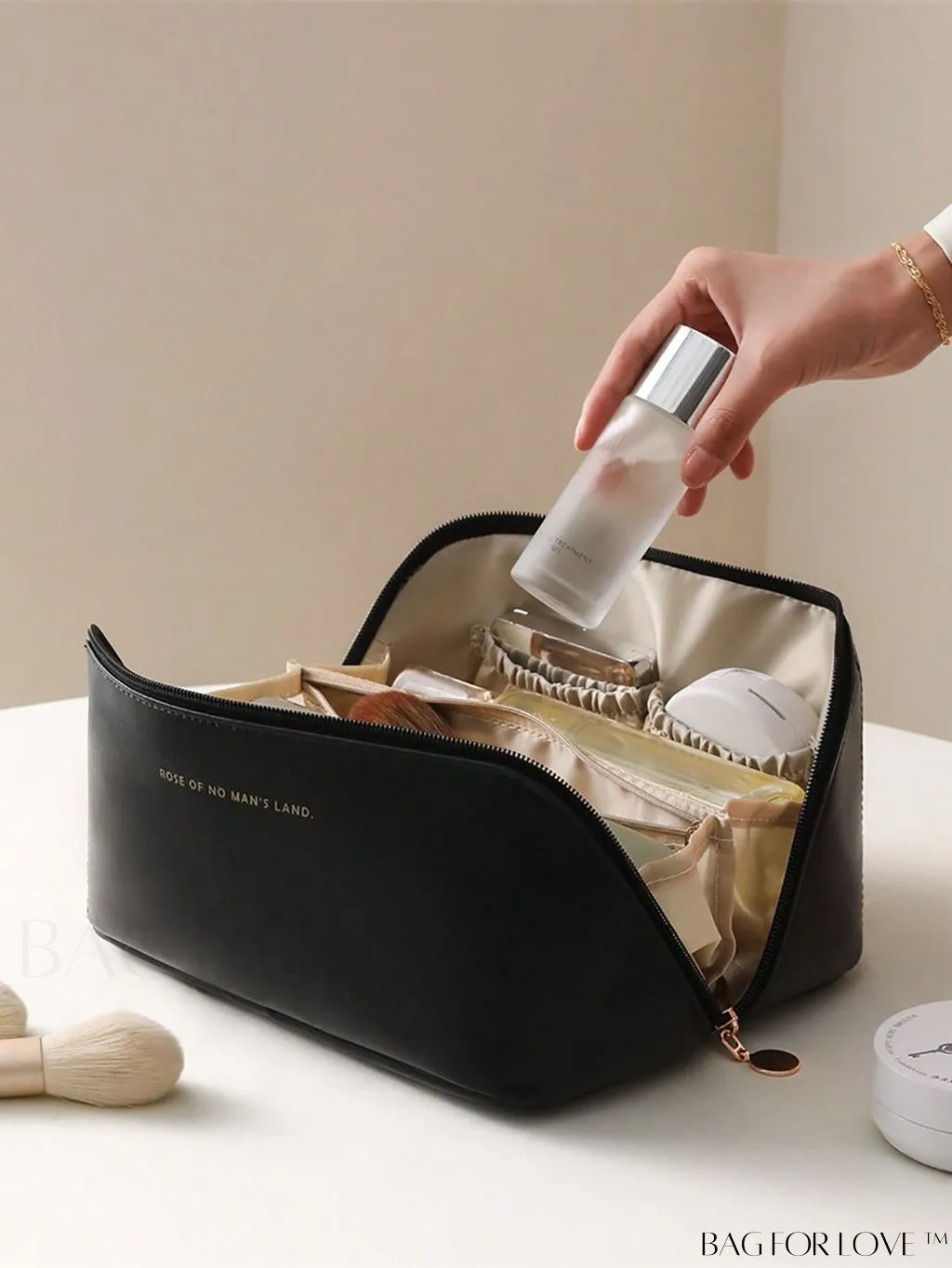 BagForLove - Versatile PU Travel Cosmetic Bag - Large Capacity, Portable Organizer for Womens Toiletries