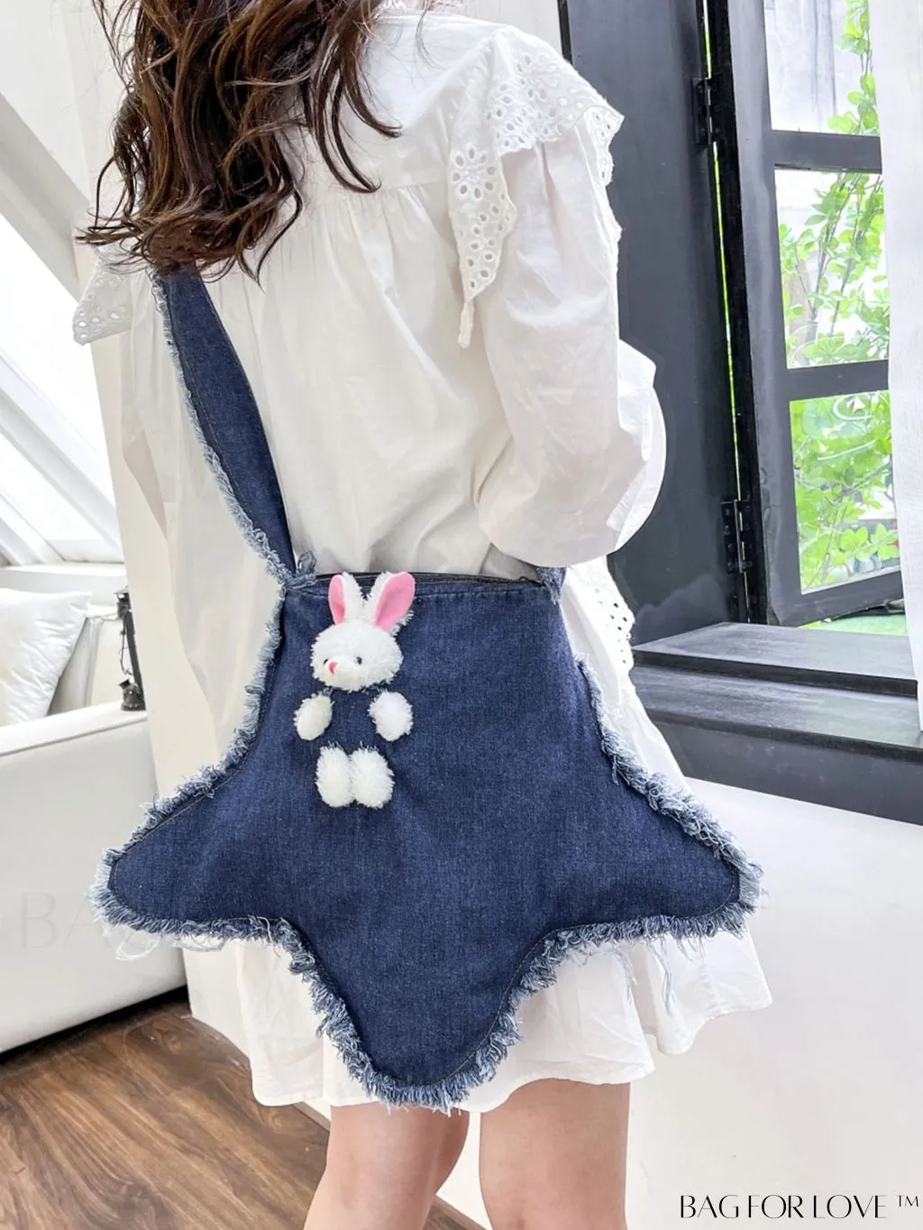 BagForLove - Womens Novelty Crossbody Bag with Star Shape, Large Capacity and Cartoon Rabbit Decor