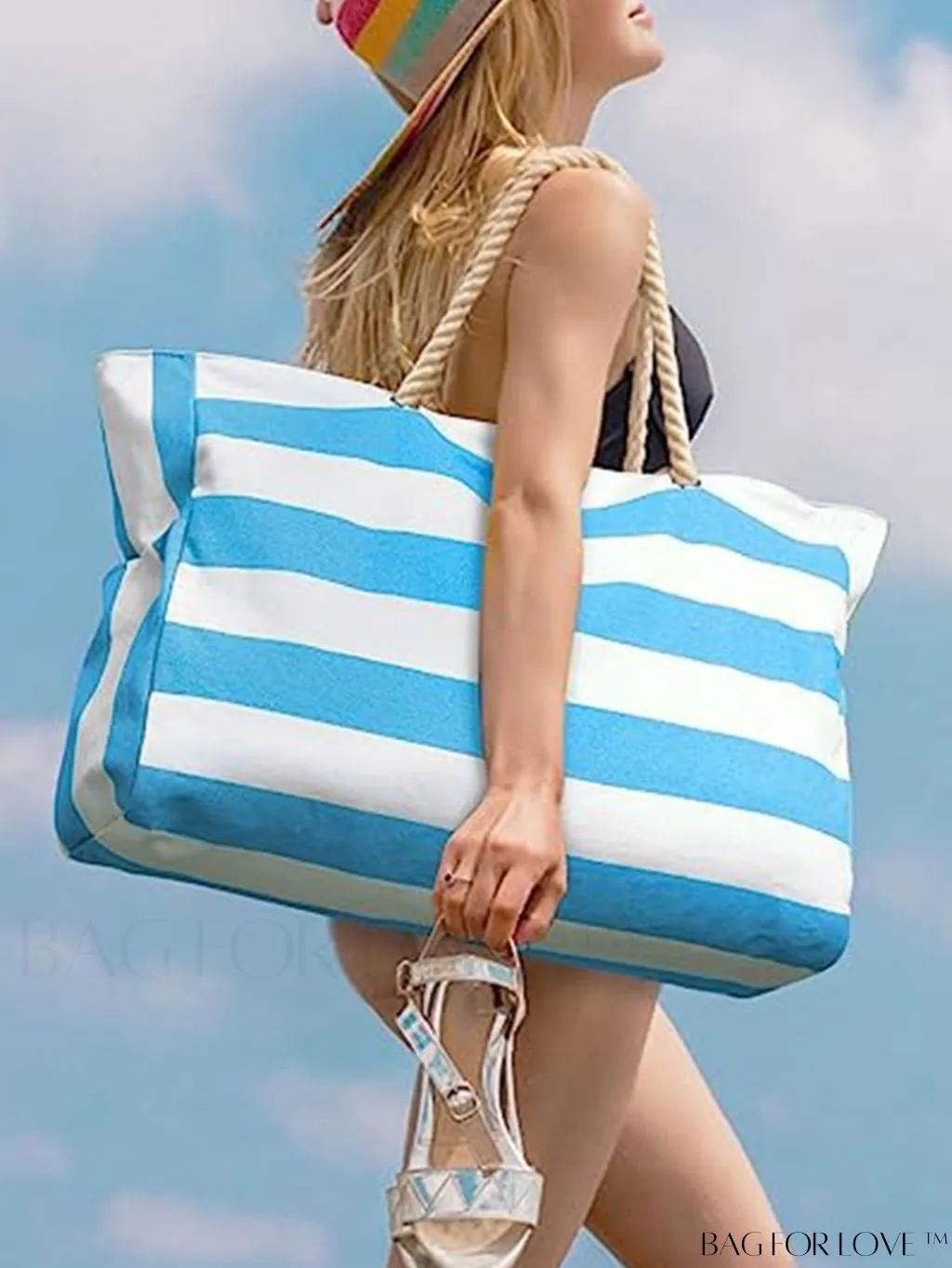 BagForLove - Womens Waterproof Beach Tote: Spacious, Sand-Proof Bag with Zipper - Ideal for Pool and Swim