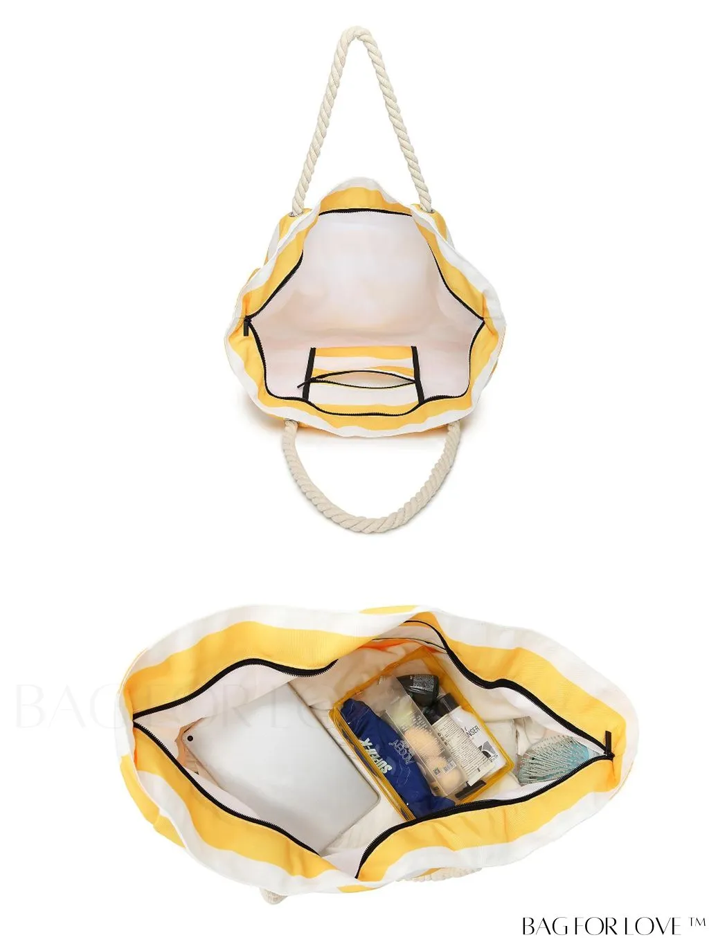 BagForLove - Womens Waterproof Beach Tote: Spacious, Sand-Proof Bag with Zipper - Ideal for Pool and Swim
