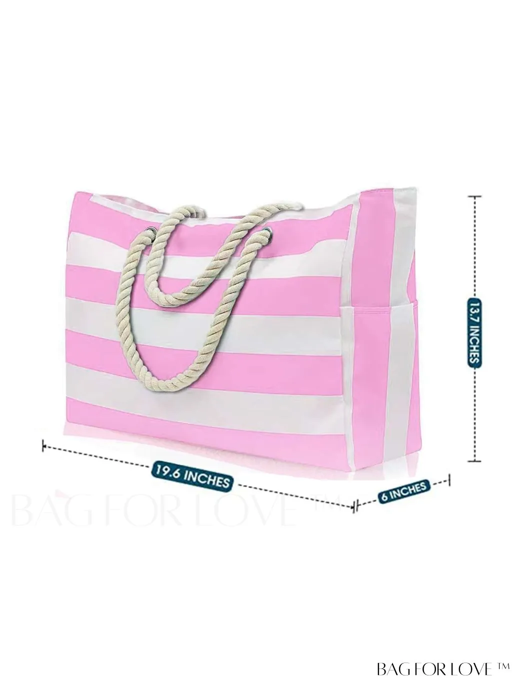 BagForLove - Womens Waterproof Beach Tote: Spacious, Sand-Proof Bag with Zipper - Ideal for Pool and Swim