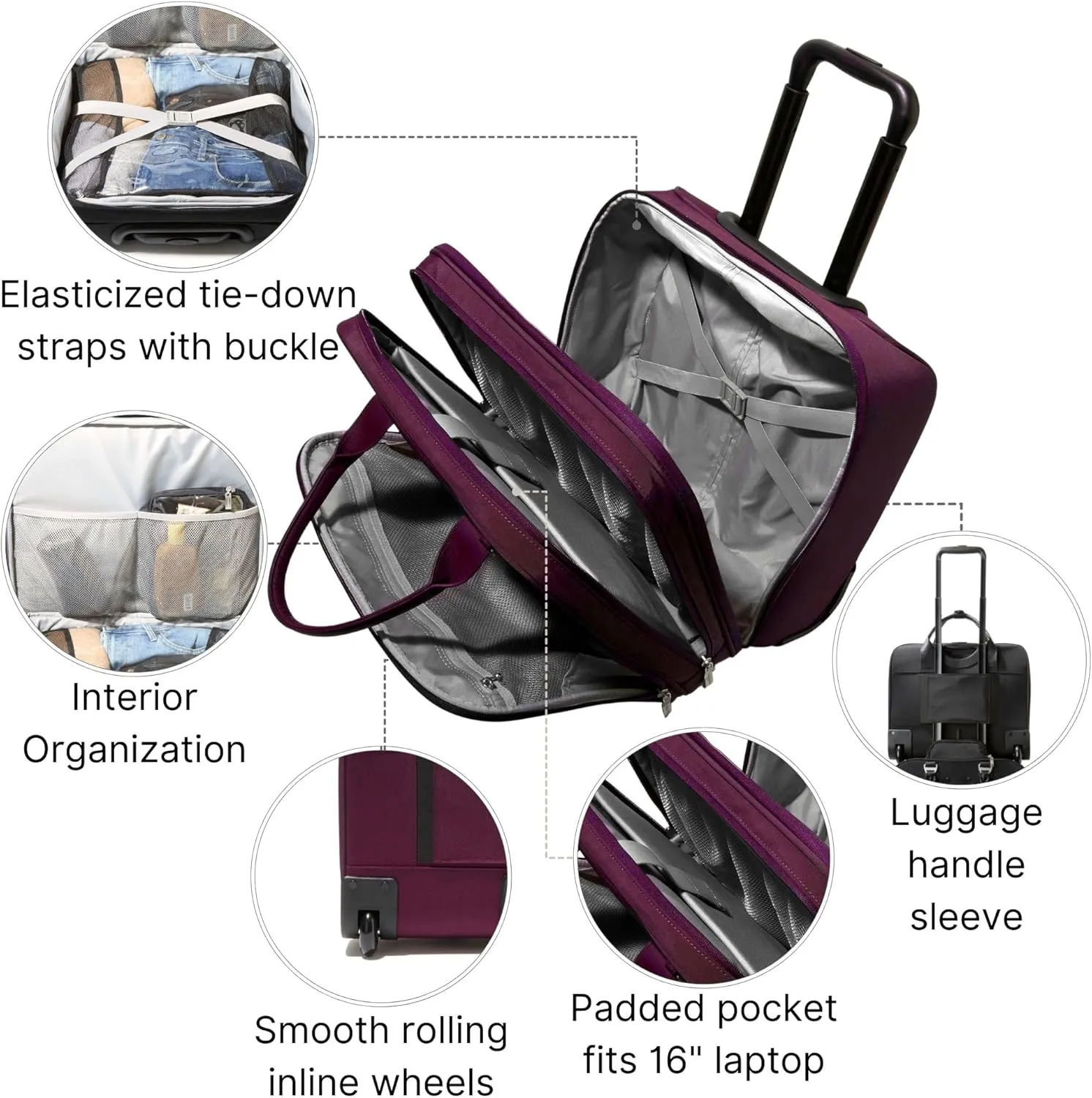 Baggallini Women's 2 Wheel Tote