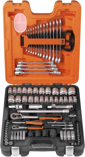 Bahco S87 7 Socket & Spanner Set, Metric & AF 1/4" & 1/2" Drive, 94 Pieces