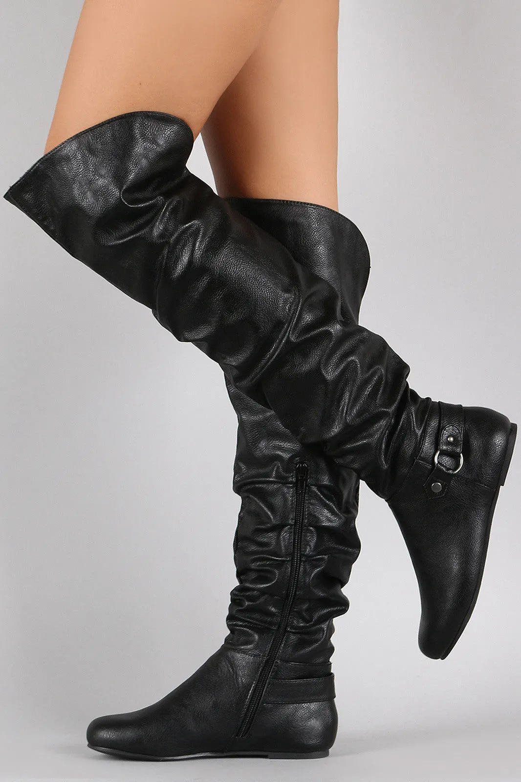 Bamboo Over-The-Knee Cuff Virtual Boots Slouchy O-Ring Shockproof