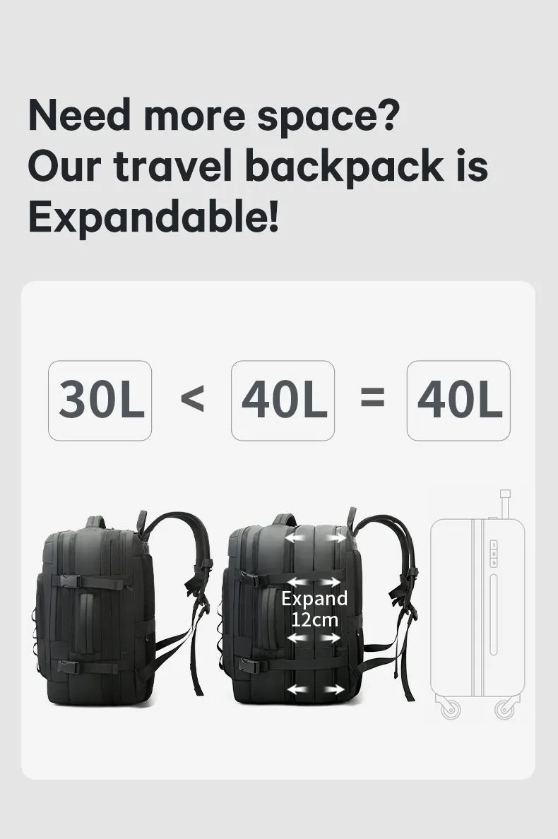 Bange i-Braydenz Water Resistant Hidden Compart Big Capacity Multi Compartment Expandable Travel Laptop Backpack (15.6")
