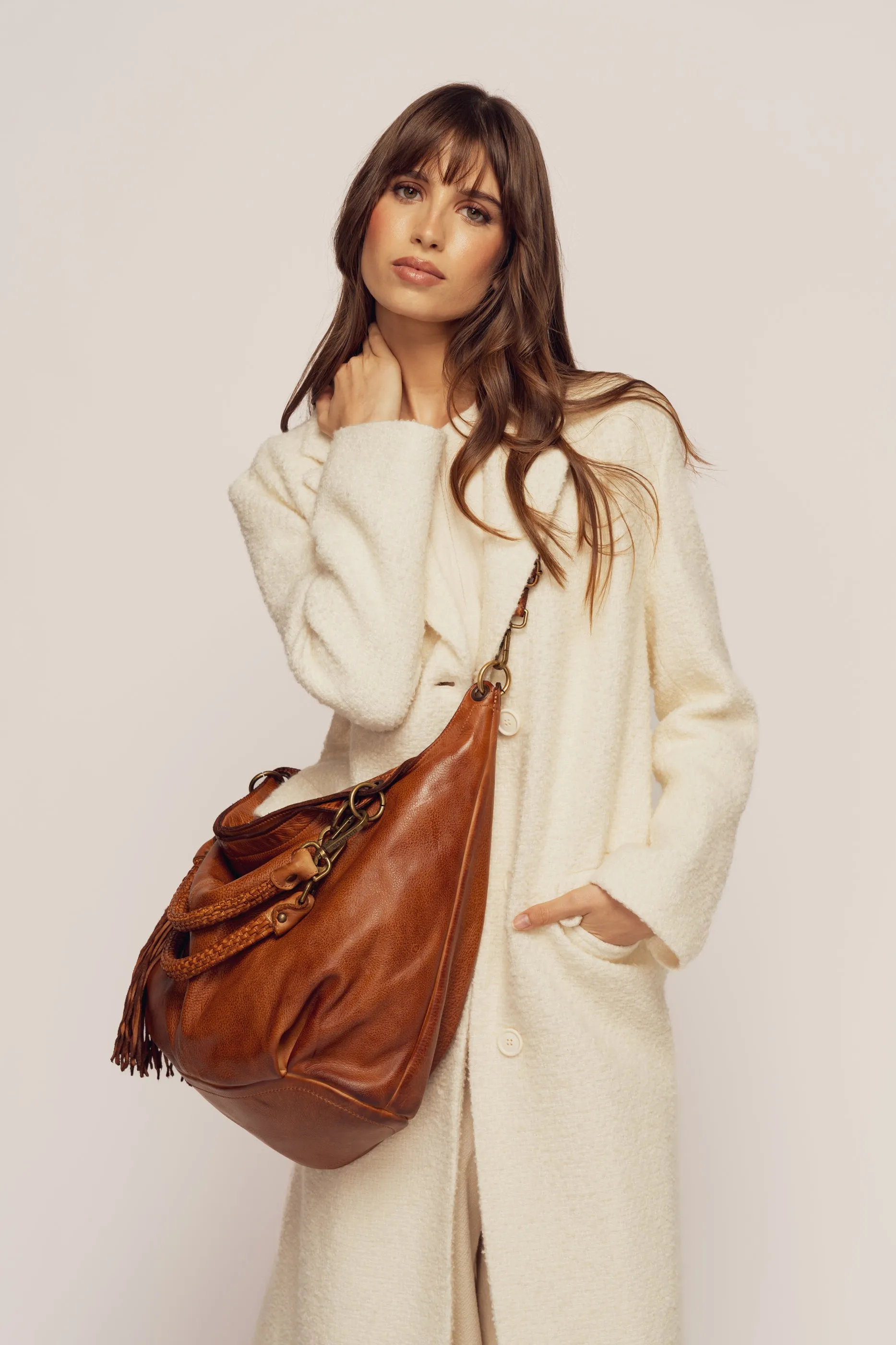 Bayside84 Calla Lily XL Hobo and Crossbody - Cognac