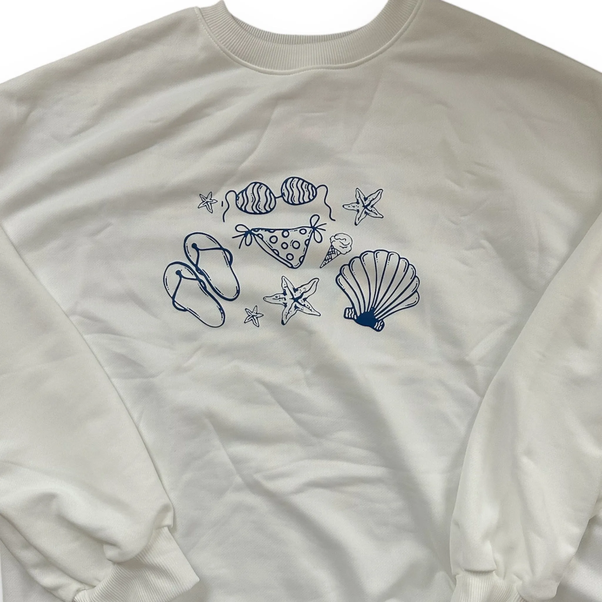 Beach Print Crewneck
