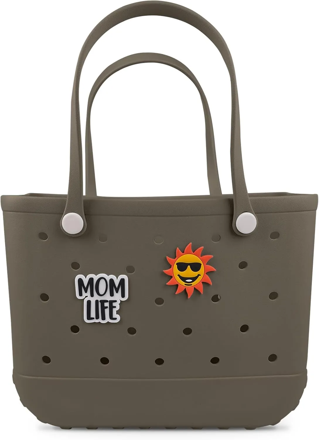 Beach Rubber Bag Tote Bag,Extra Large Waterproof Travel Women Handbag with Charms for Sports Beach Groceries Pool
