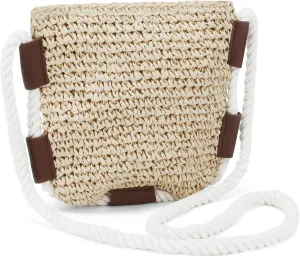 Beach Straw Purse For Women: Small Straw Bags Crossbody Shoulder Handbags - Raffia Woven Tote Purse For Summer Vacation