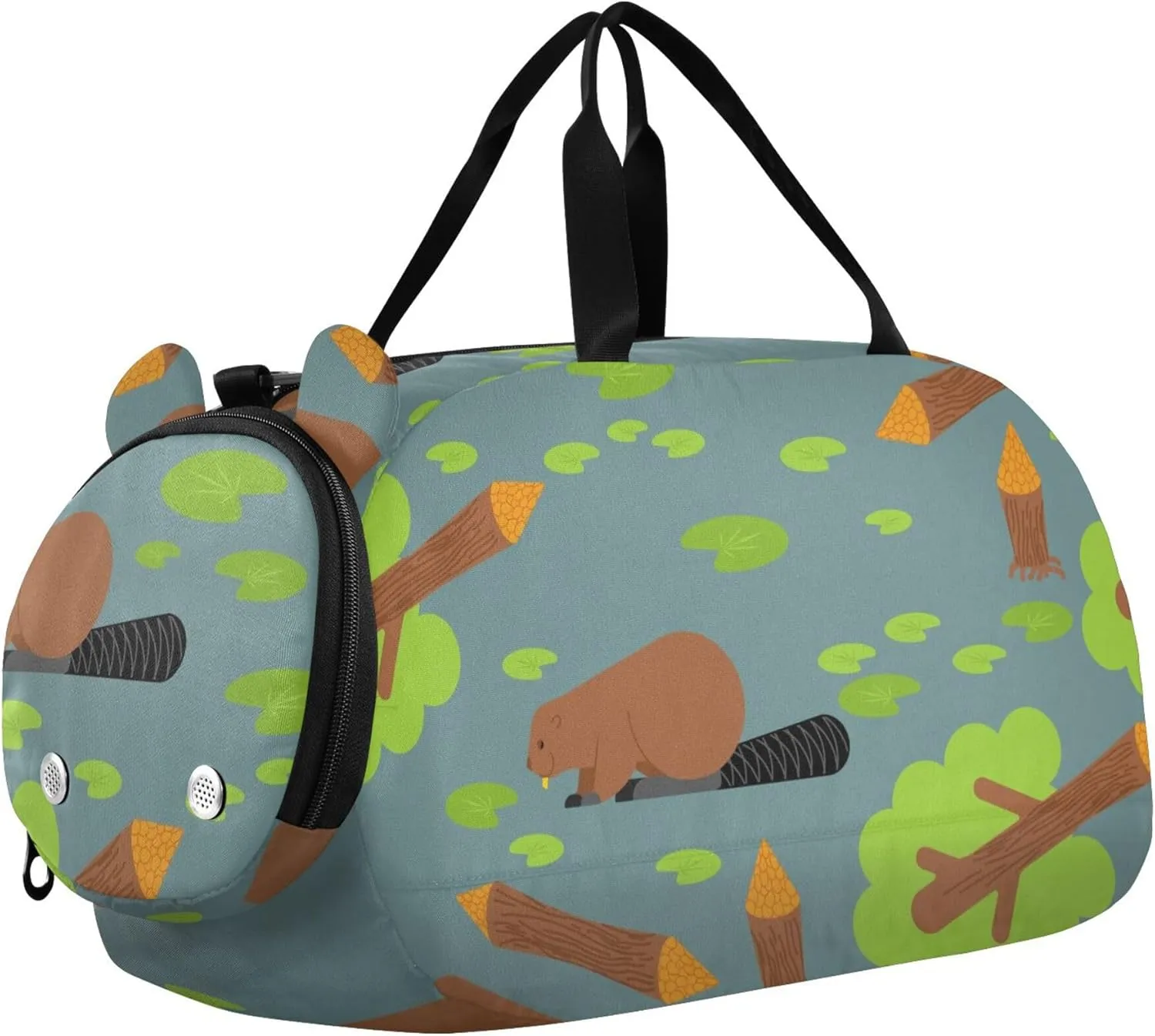 Beaver and Tree Sports Duffle Bag for Girls Boys, Gym Bag with Shoe Compartment, Kids Travel Overnight Weekender Shoulder Bag