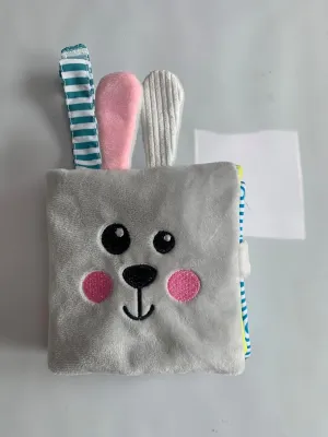bebe mondo Crinkle Books for Babies – Soft Baby Books for 0-6 Months, Infant Toys for 0-6-12-18 Months, Tummy Time Mirror Toy, Bunny Rabbit, Baby Gifts for Boys & Girls, Shower
