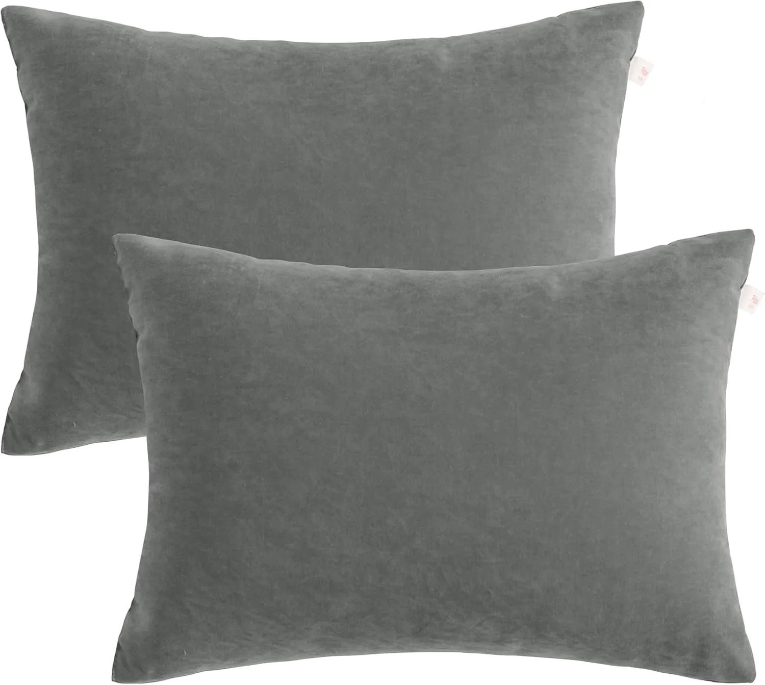 bedsum 2 Pack Toddler Pillows, 13''x18'' Microfiber Baby Pillows for Toddler, Travel, Pets, Soft & Machine Washable Small Pillows w/ Excellent Resilience for Neck, Wrist, & Knee Support, Dark Grey