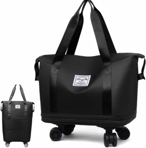 Beente Travel Bag With Wheels, 2025 New kulken Large Capacity Travel Bag-Universal Wheel Removable, All-In-One Travel Set(Black)