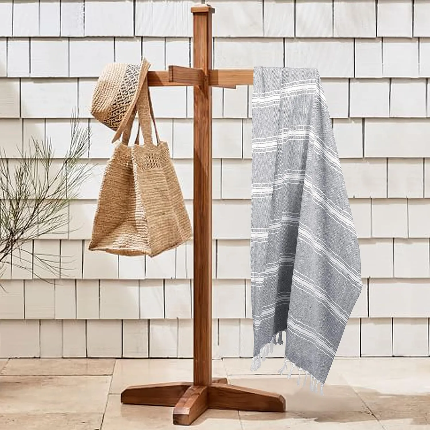 Belizzi Home Peshtemal Turkish Towel Chevron Beach Towels Oversized 36x71 Set of 6, Beach Towels for Adults, Soft Durable Absorbent Extra Large Bath Sheet Hammam Towel - Charcoal Grey
