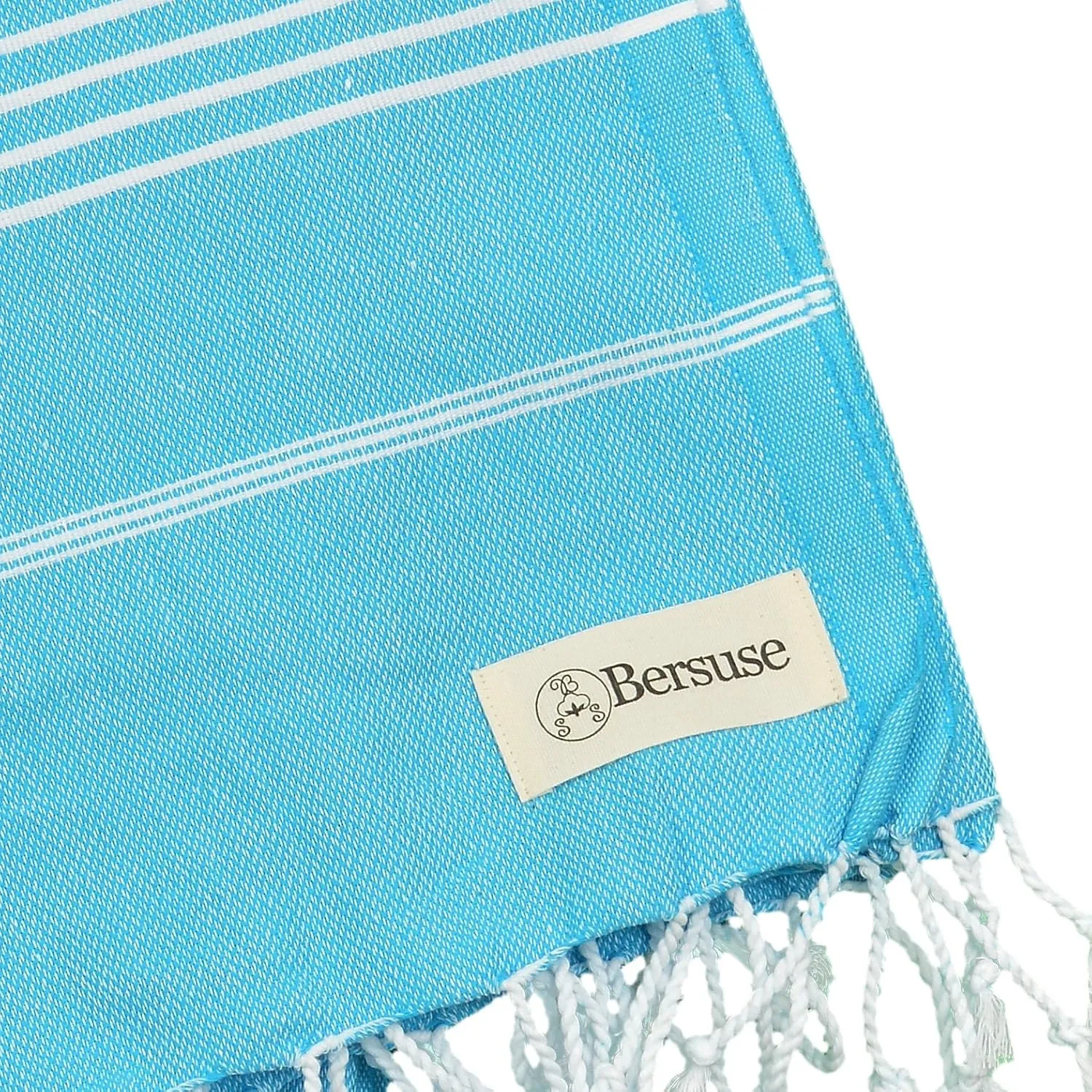 Bersuse Towels Anatolia XL Beach Blanket Throw Blanket Turkish Towel 100% Cotton Extra-Large Quick-Dry Lightweight Premium Peshtemal Towel - 61x82 Inches, Turquoise