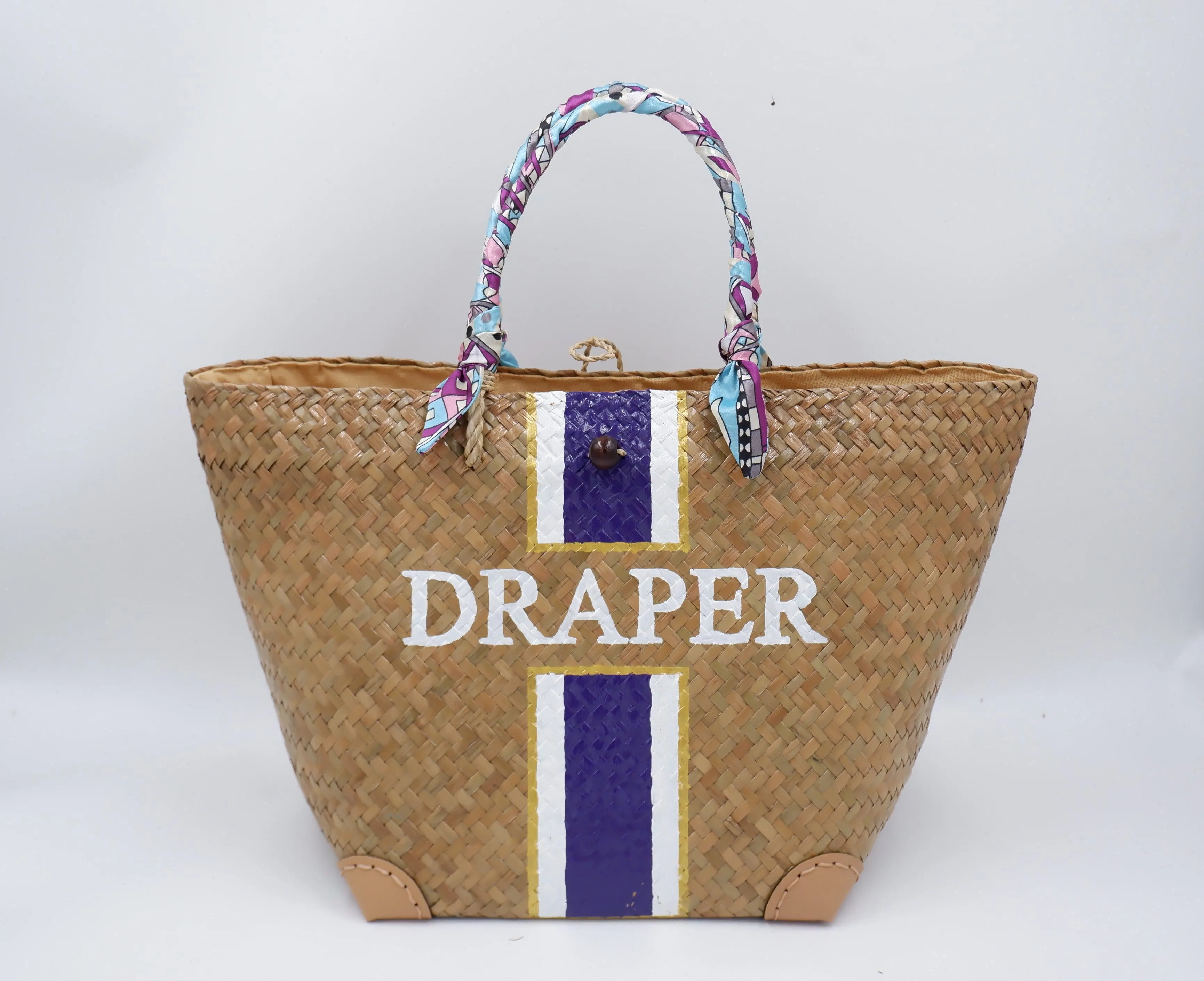 Bespoke Bridesmaids gift Monogram beach bag  Personalized Beach tote bag