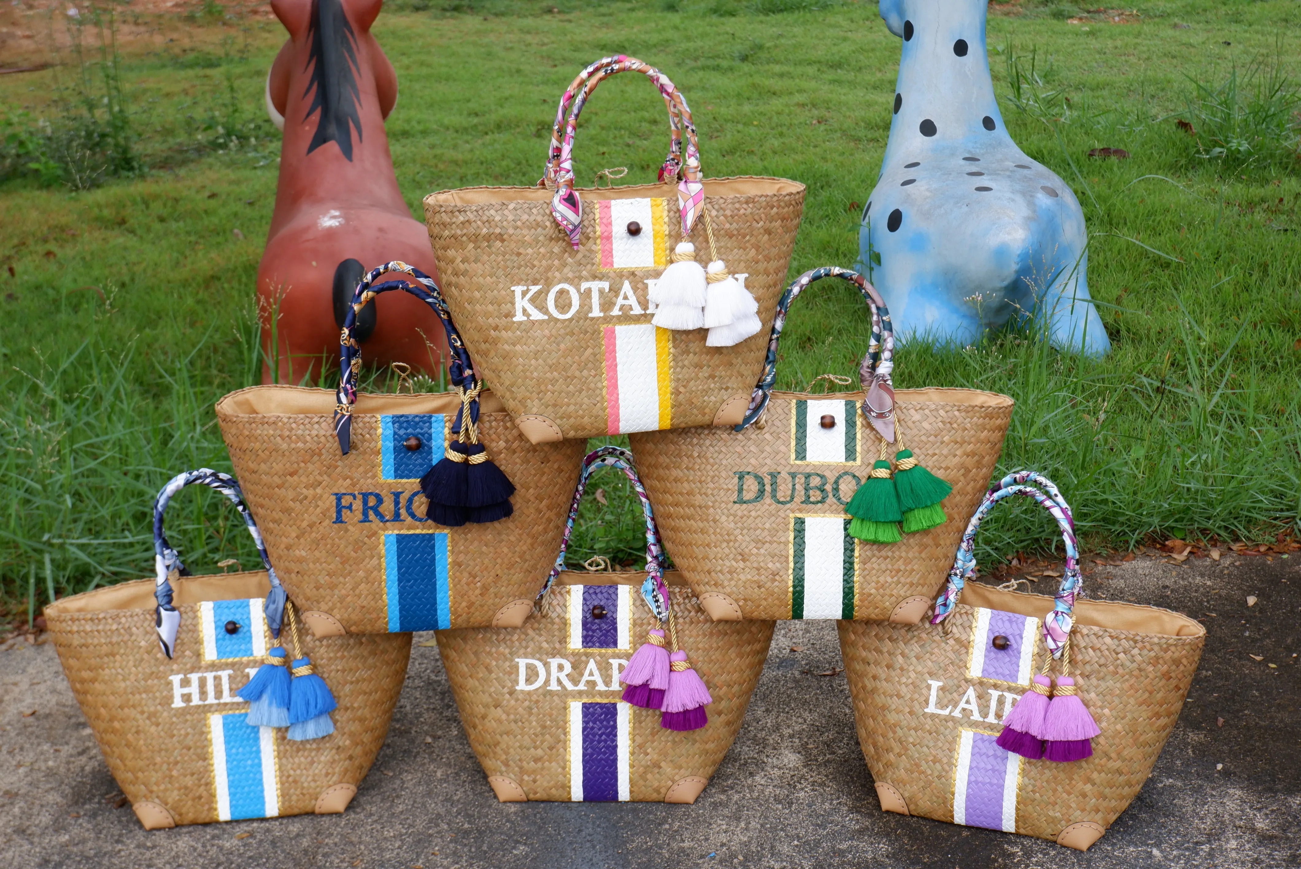 Bespoke Bridesmaids gift Monogram beach bag  Personalized Beach tote bag