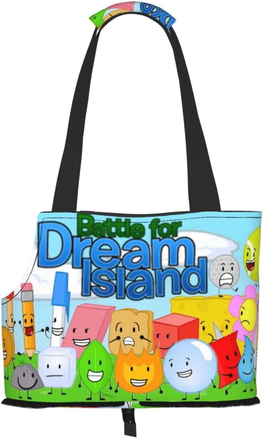 Bfdi-Battle for Dream Island Portable Folding Single-Shoulder Bag for Pets Cozy Plush Dog Purse Carrier for Small Dogs