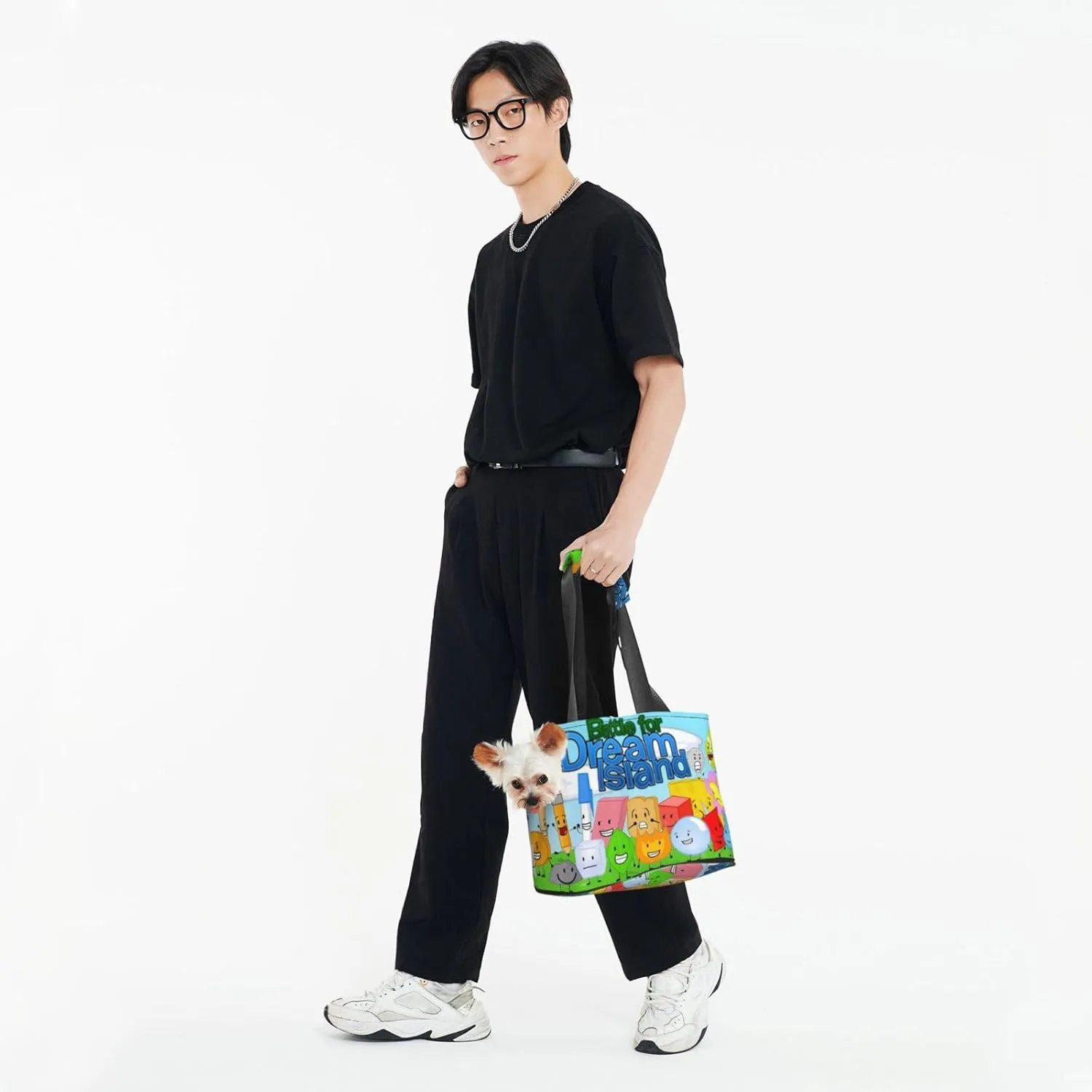 Bfdi-Battle for Dream Island Portable Folding Single-Shoulder Bag for Pets Cozy Plush Dog Purse Carrier for Small Dogs
