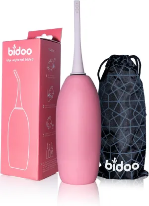 BIDOO The Universal, Portable Bidet (Pink Salt) with Cap and Travel Bag l Replaces Wet Wipes and Shower Toilet l Peri Bottle for Postpartum l Elder Care l New Moms l Pre and Post-Intimacy