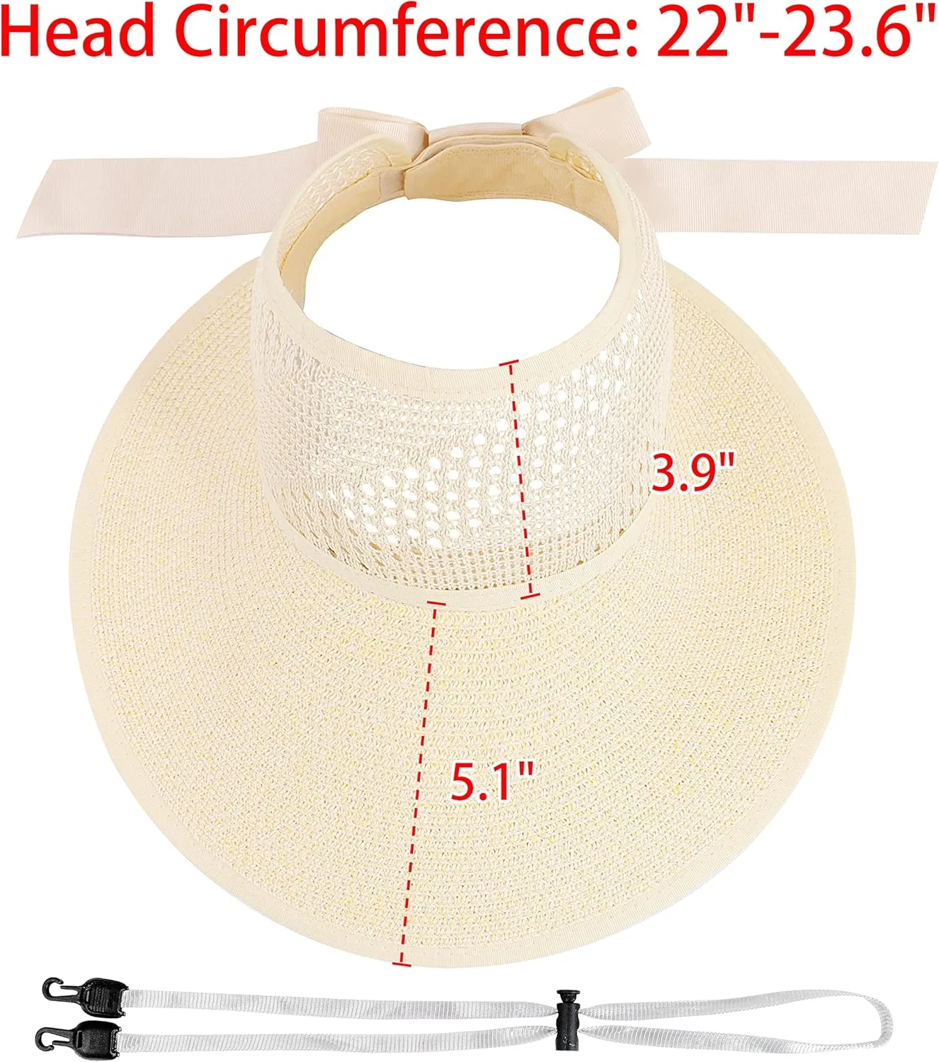 Bienvenu Little Girl Straw Hat Roll Up Sun Hat Packable Sun Visor for Kids Beach Hat