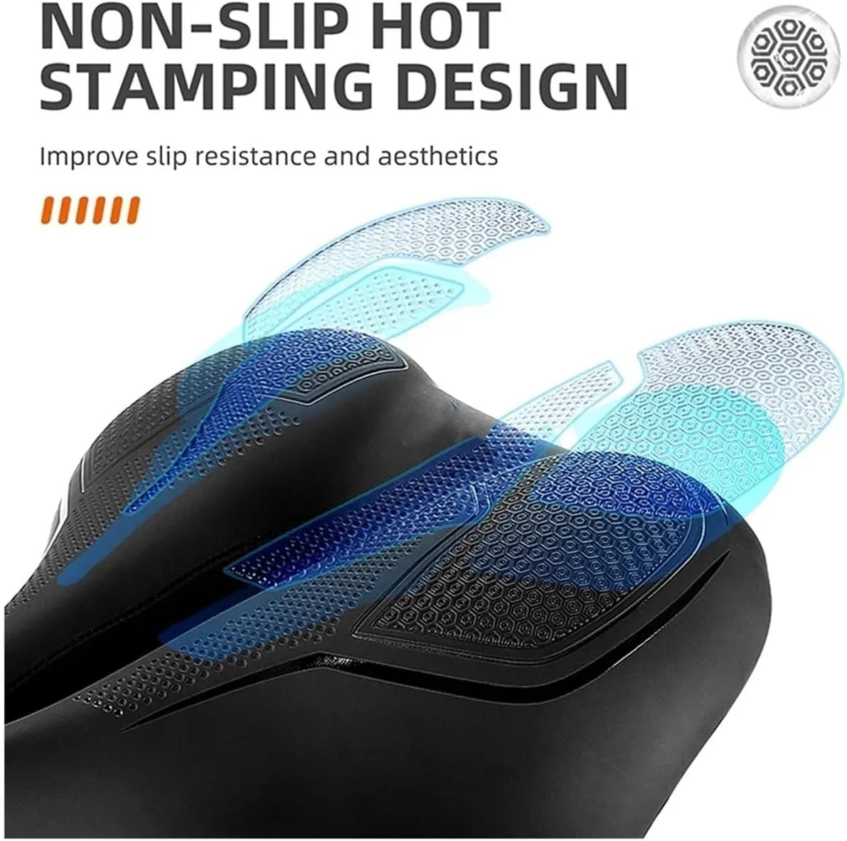 Bike Bicycle Saddle Rail Hollow Breathable Absorption Rainproof Soft Comfortable Sponge Casual Road Cycling Fit for Seat