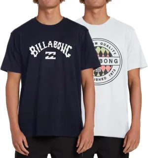 Billabong Big and Tall T-Shirts for Men – 2 Pack Cotton Mens Beach Summer Tees