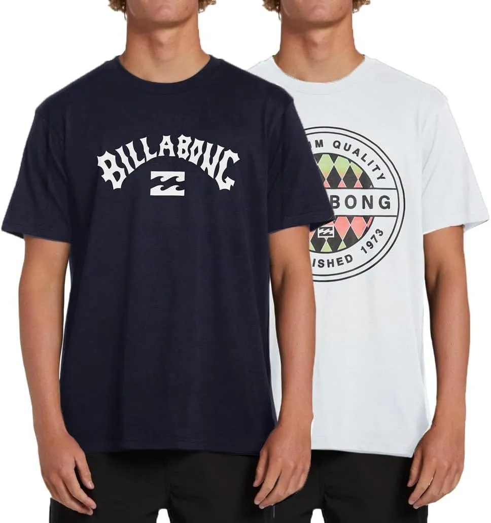 Billabong Big and Tall T-Shirts for Men – 2 Pack Cotton Mens Beach Summer Tees
