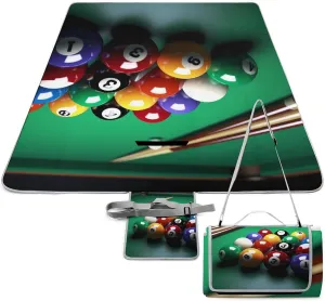 Billiards Picnic Blanket Outdoor, Oversized Beach Blanket, Foldable Lightweight Waterproof Sand Cushion Suitable for Beaches, Camping Grasslands Mat