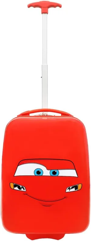 Bioworld Cars Lightning McQueen Big Face 16.5" Youth Two-Wheel Carry On Luggage