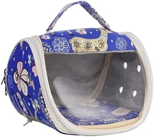 Birdcages Parrot Hamster Travel Bag Breathable Cockatiel Outing Bag Chinchilla Ferret Carrying Bag,Blue Elk