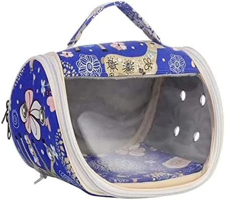 Birdcages Parrot Hamster Travel Bag Breathable Cockatiel Outing Bag Chinchilla Ferret Carrying Bag,Blue Elk
