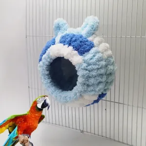 Birds Nest Parrots Plush Nest Hanging Tree House for Small Birds Pet Portable Bird Screw Fixed Nest Perch Bed Bird Toy
