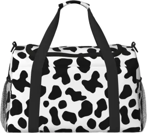 Black And White Print Travel Weekender Overnight Bags Foldable Hand Travel Bag Sport Gym Duffel Bag For Men Women