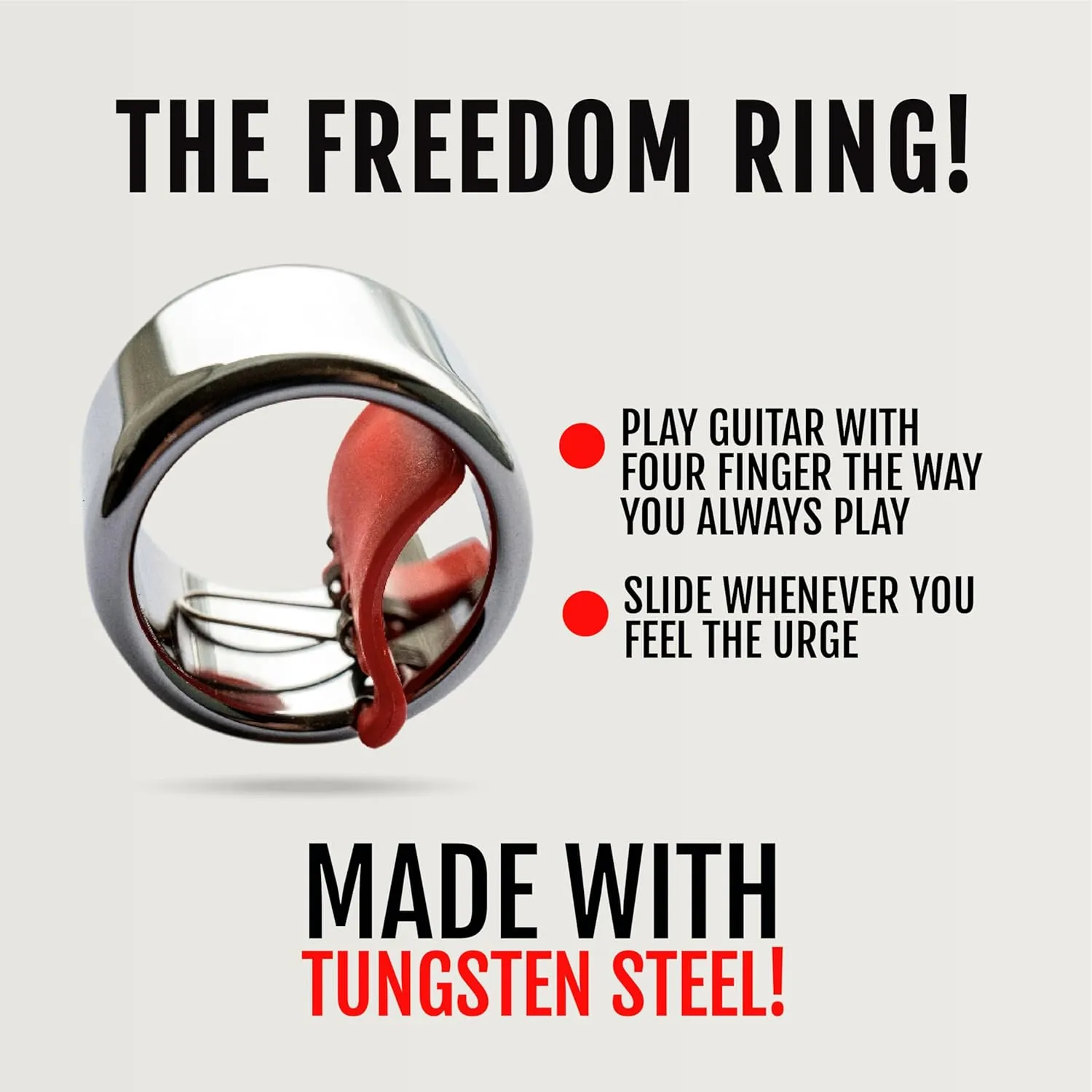 Black Mountain Slide Guitar Rings - Made From Tungsten Steel. Acoustic Guitar Slide, Electric Guitar Slide, Bass, Ukulele, and More. Almost as Hard as Diamond, Smooth Surface Finish, New Invention