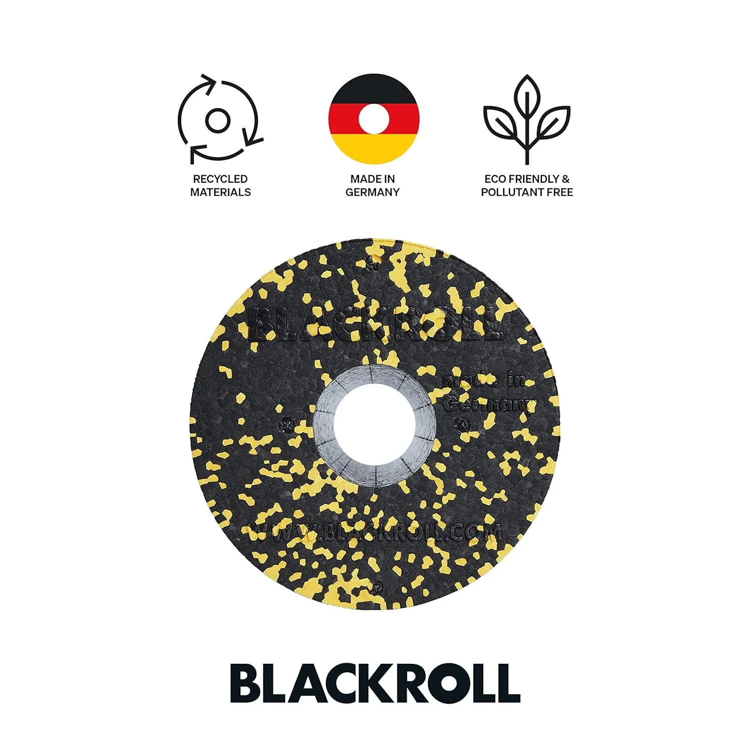 BLACKROLL - Standard Foam Roller - Myofascial Trigger Point Release, Back Massage, Perfect for Yoga, Home Workouts, Muscle Recovery, Black/Yellow