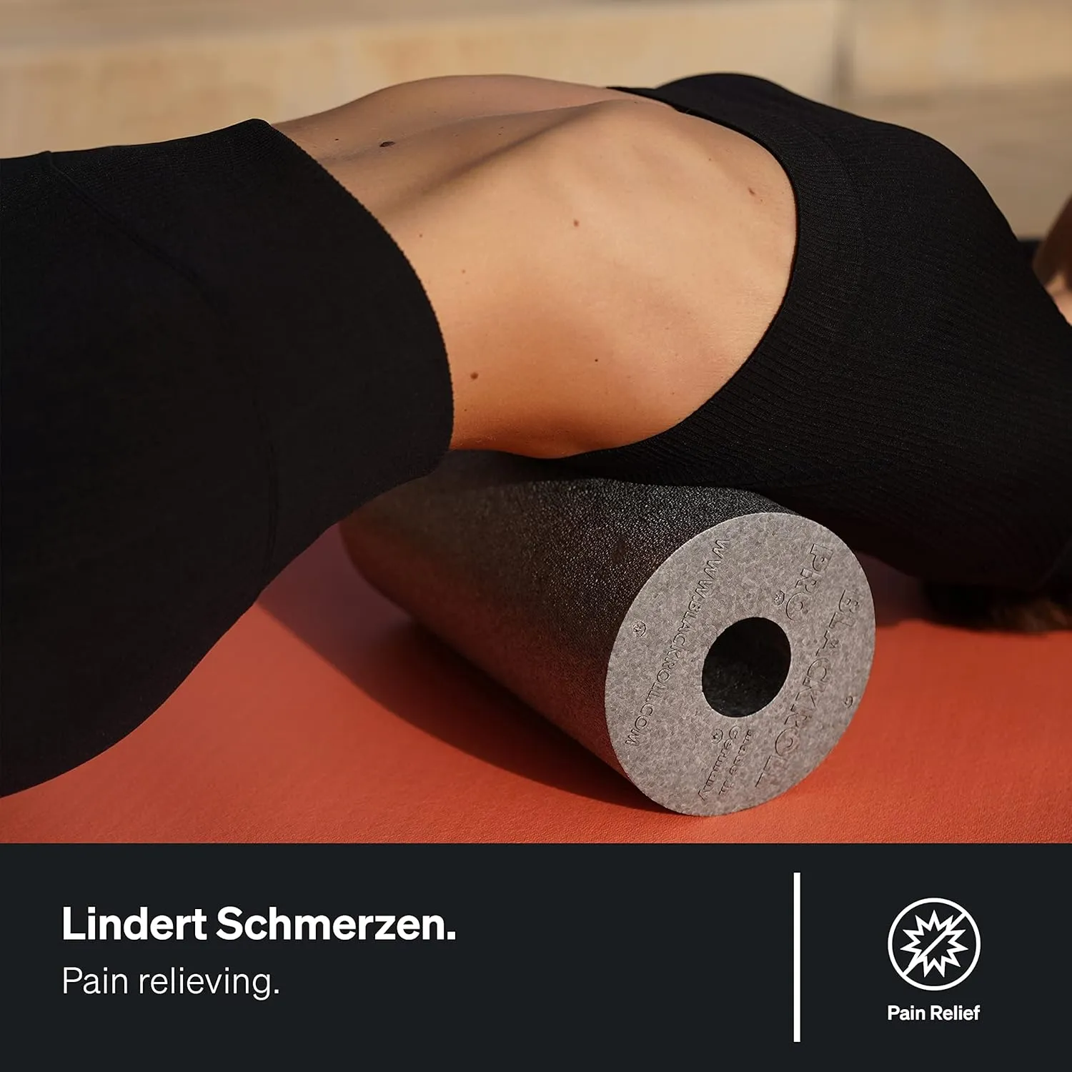 BLACKROLL - Standard Foam Roller - Myofascial Trigger Point Release, Back Massage, Perfect for Yoga, Home Workouts, Muscle Recovery, Black/Yellow