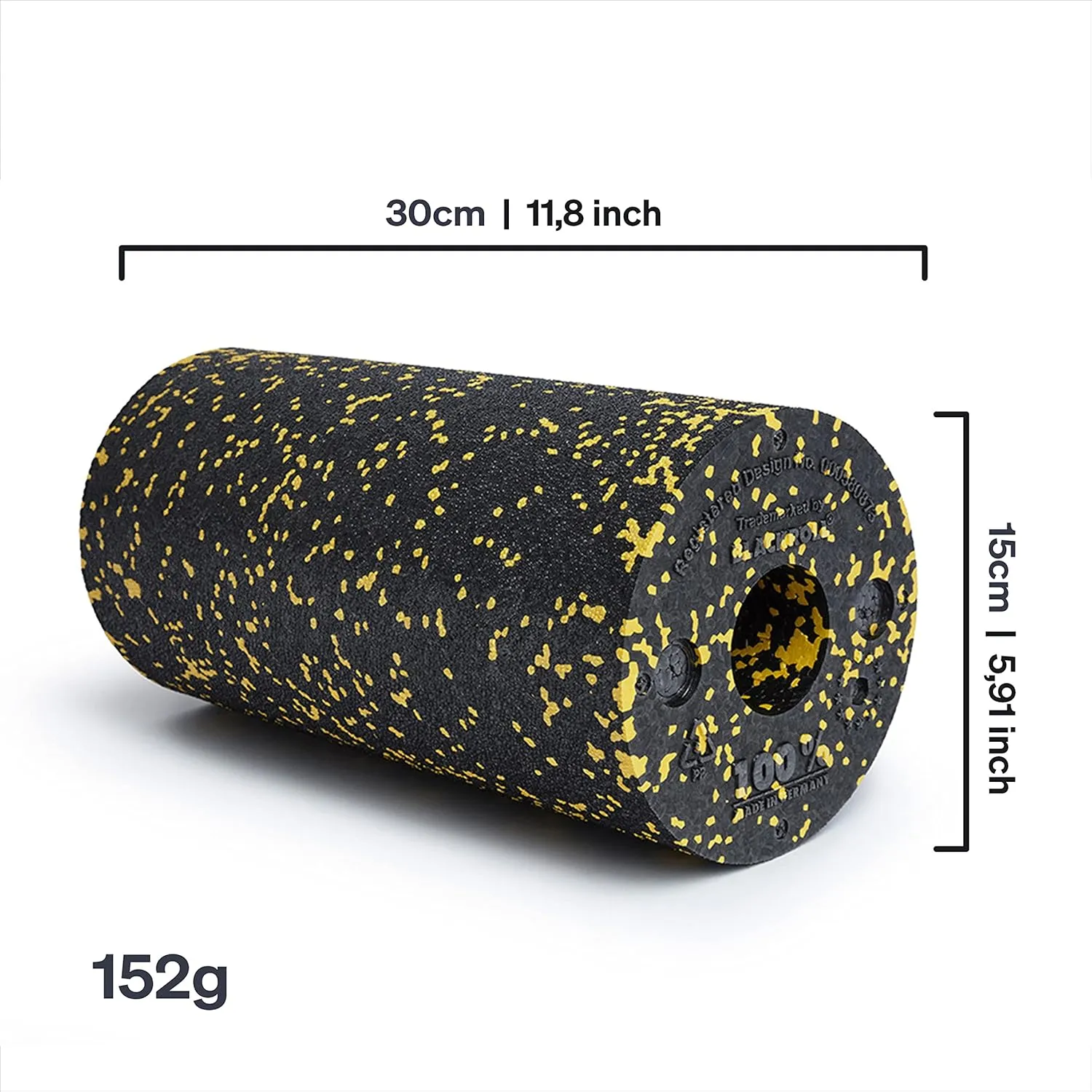 BLACKROLL - Standard Foam Roller - Myofascial Trigger Point Release, Back Massage, Perfect for Yoga, Home Workouts, Muscle Recovery, Black/Yellow