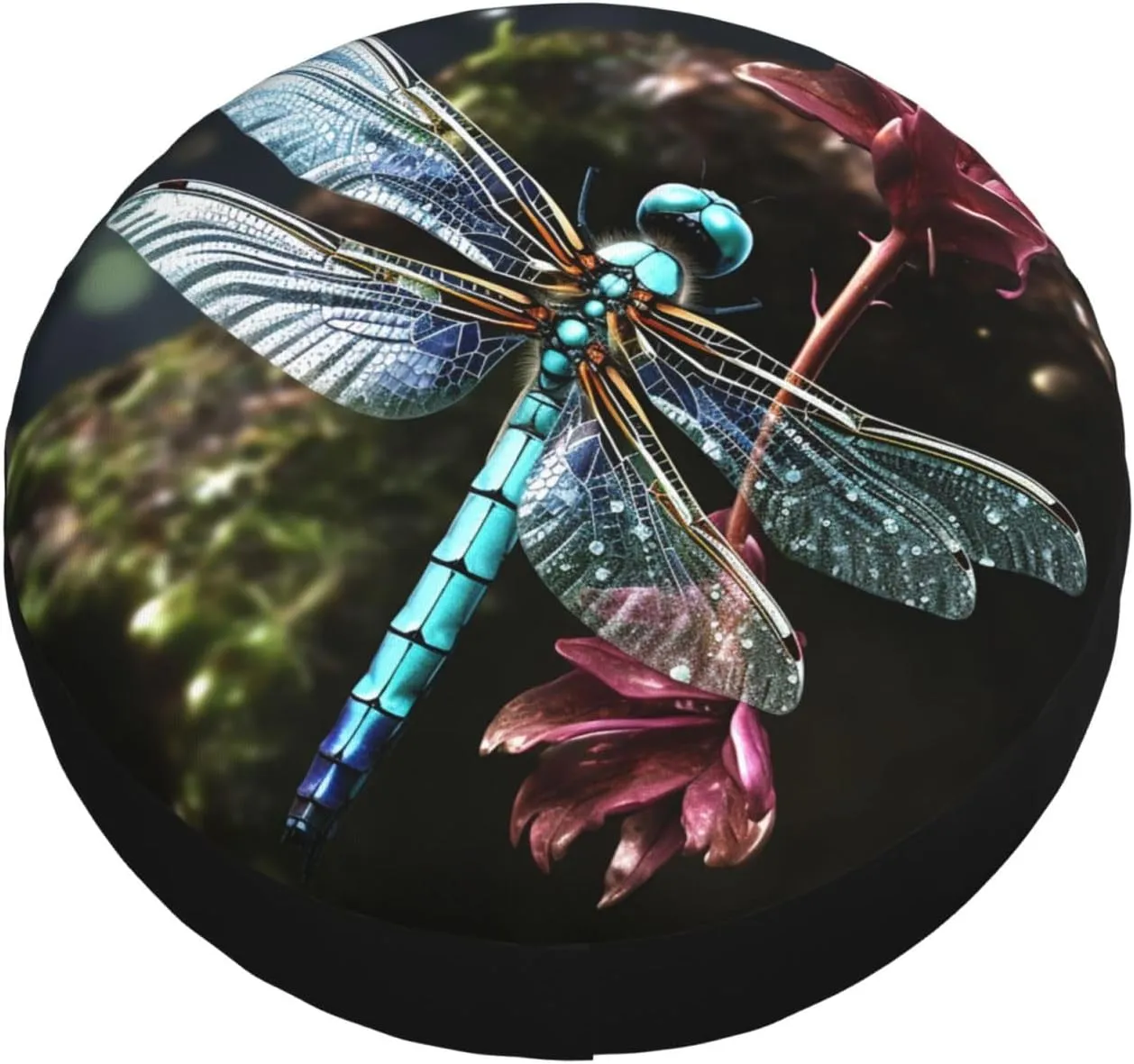Blue Dragonfly Tire Cover Outdoor Waterproof Snow Sun Rain Wheel Cover Portable Wheel Bags Camper Spare Tire Cover Universal Car Tire Protectors for Trailer RV SUV