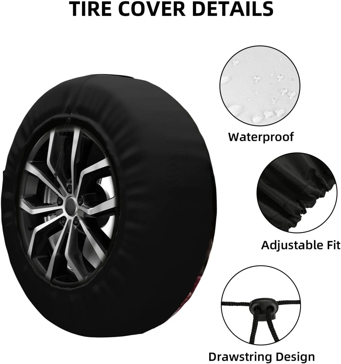 Blue Dragonfly Tire Cover Outdoor Waterproof Snow Sun Rain Wheel Cover Portable Wheel Bags Camper Spare Tire Cover Universal Car Tire Protectors for Trailer RV SUV
