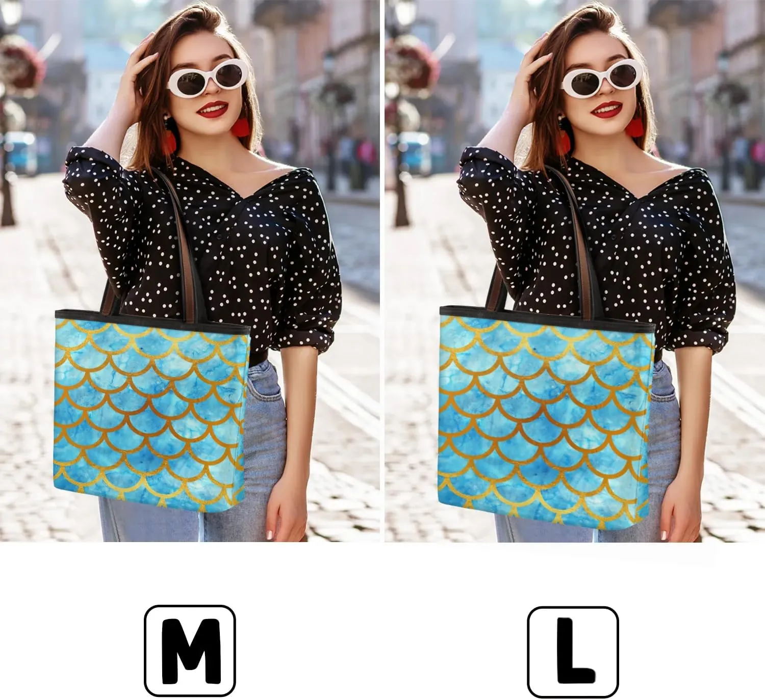 Blue Mermaid Scale Tote Bag for Women Womens Handbags Tote Bags for Travel Beach Gym