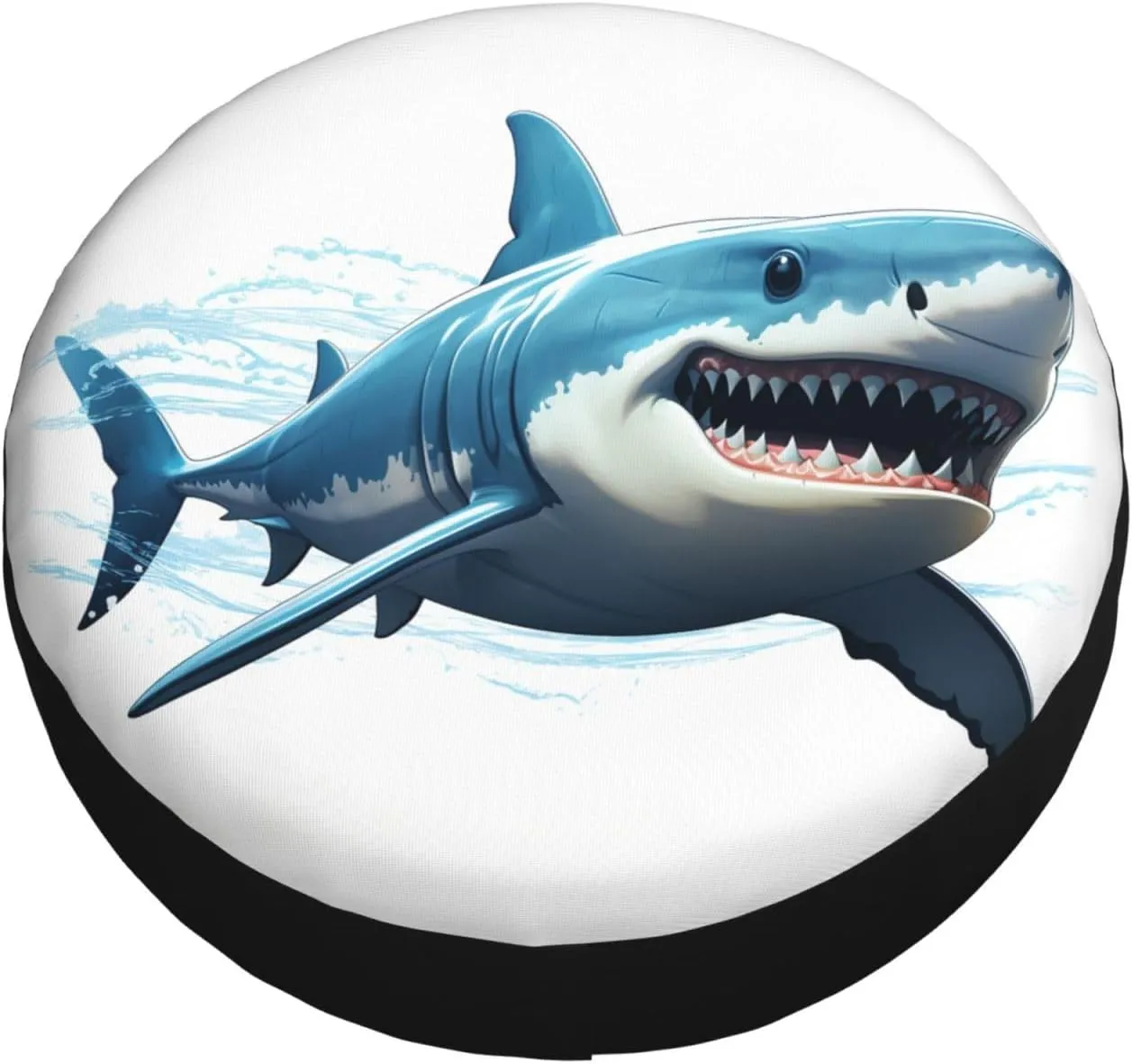 Blue Shark Tire Cover Outdoor Waterproof Snow Sun Rain Wheel Cover Portable Wheel Bags Camper Spare Tire Cover Universal Car Tire Protectors for Trailer RV SUV