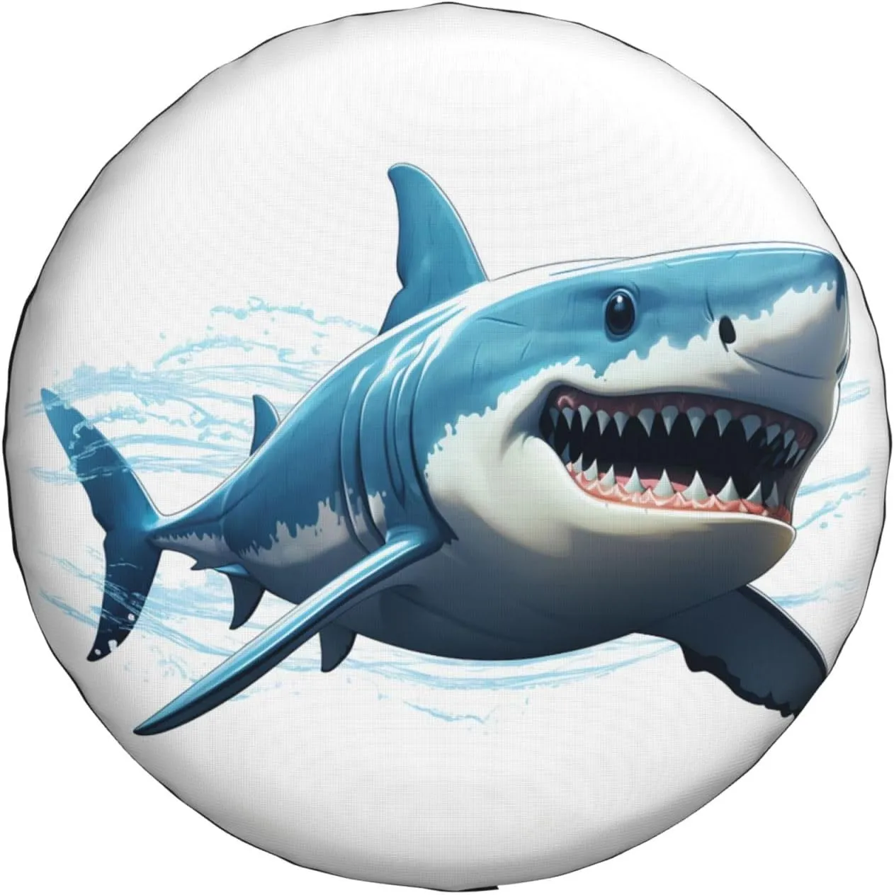 Blue Shark Tire Cover Outdoor Waterproof Snow Sun Rain Wheel Cover Portable Wheel Bags Camper Spare Tire Cover Universal Car Tire Protectors for Trailer RV SUV
