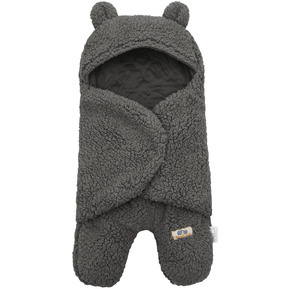BlueSnail Newborn Receiving Blanket Baby Sleeping Wrap Swaddle 0-3 Months, 8-13 lbs (Gray)